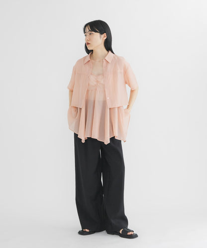 KBF 條紋透膚襯衫+背心SET - Image 8