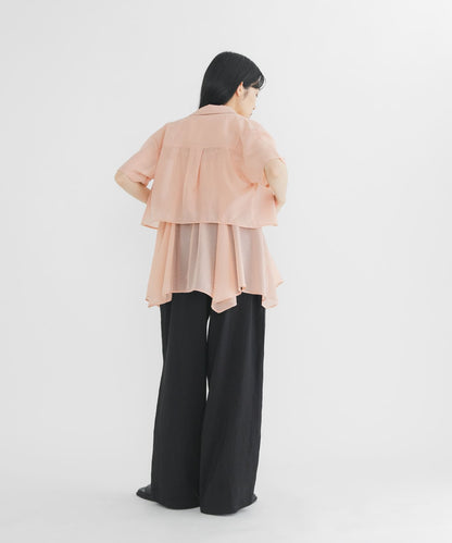 KBF 條紋透膚襯衫+背心SET - Image 9
