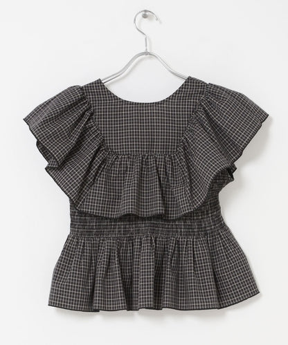 KBF Front hook check ruffle blouse - Image 25