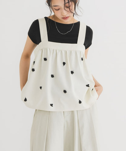 KBF 刺繡碎褶背心 - Image 10