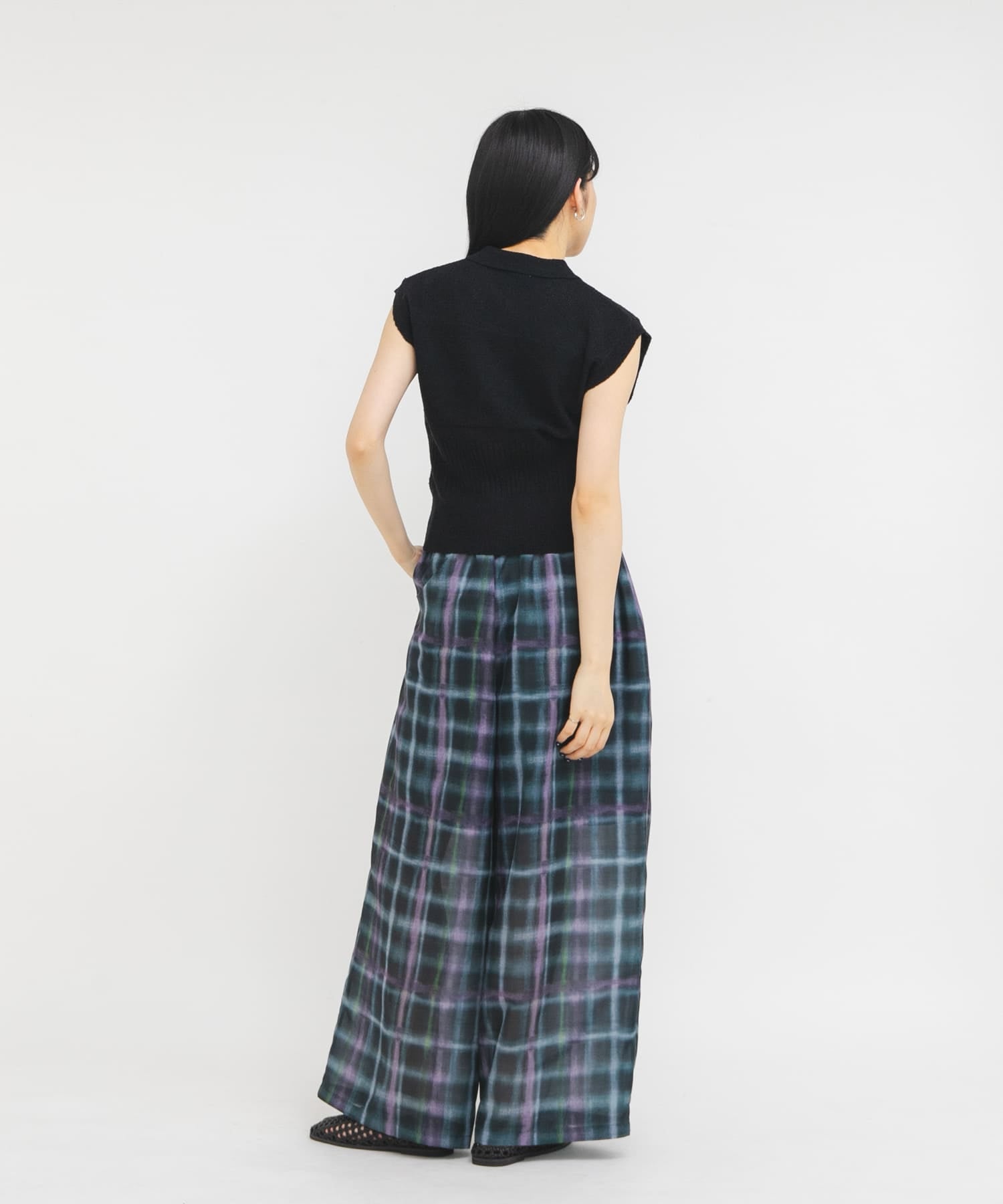 KBF sheer 格紋寬褲 - Image 16