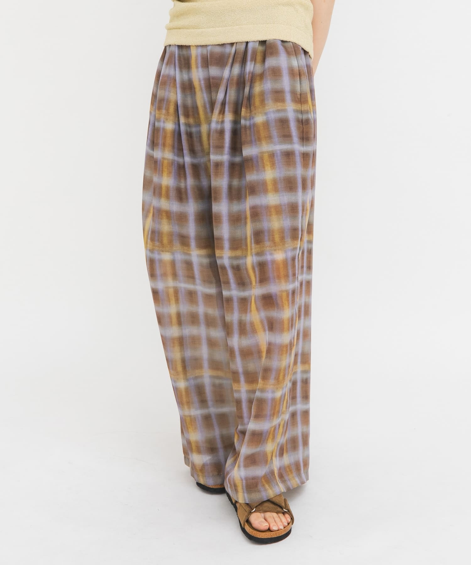 KBF sheer 格紋寬褲 - Image 4