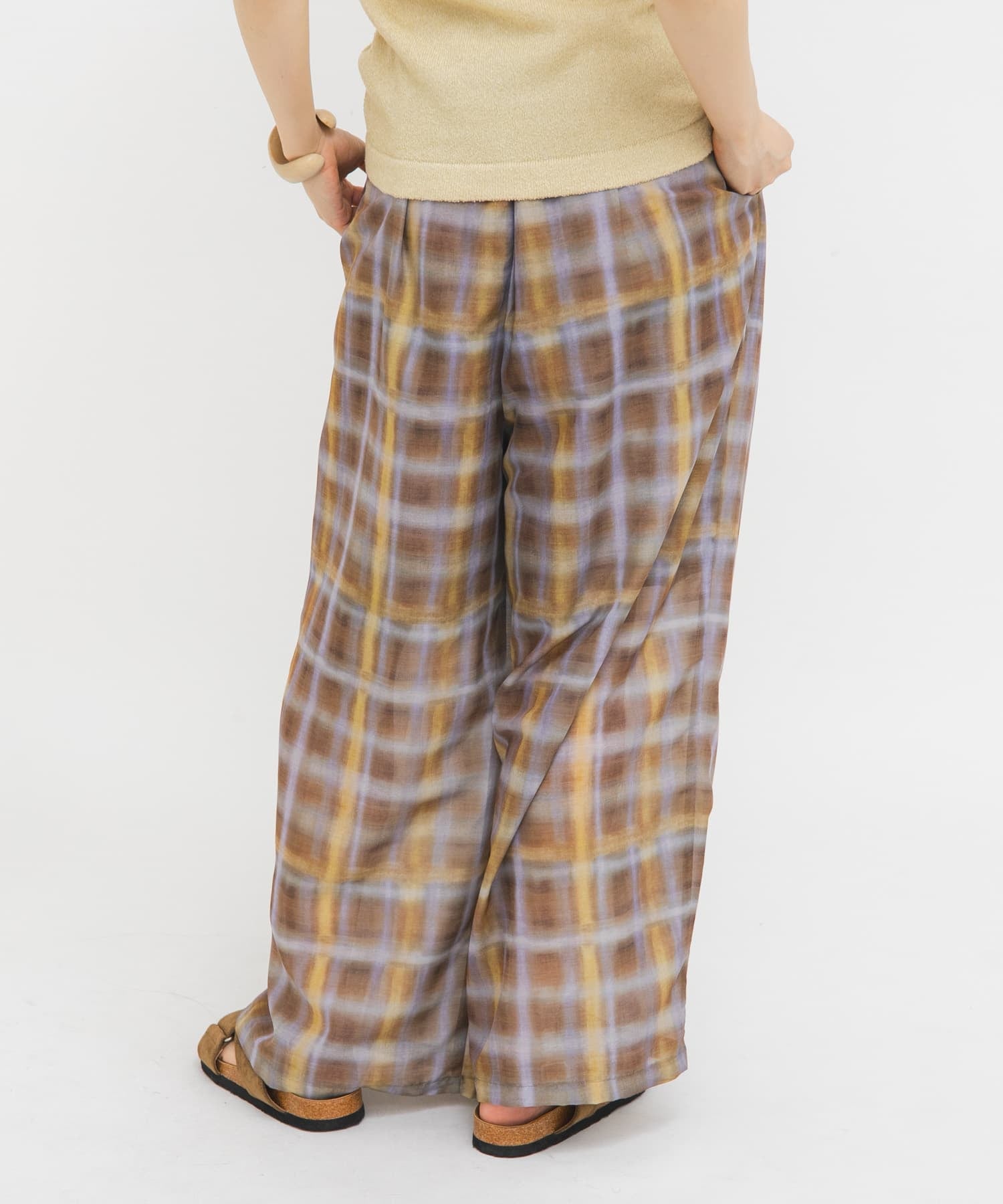 KBF sheer 格紋寬褲 - Image 5
