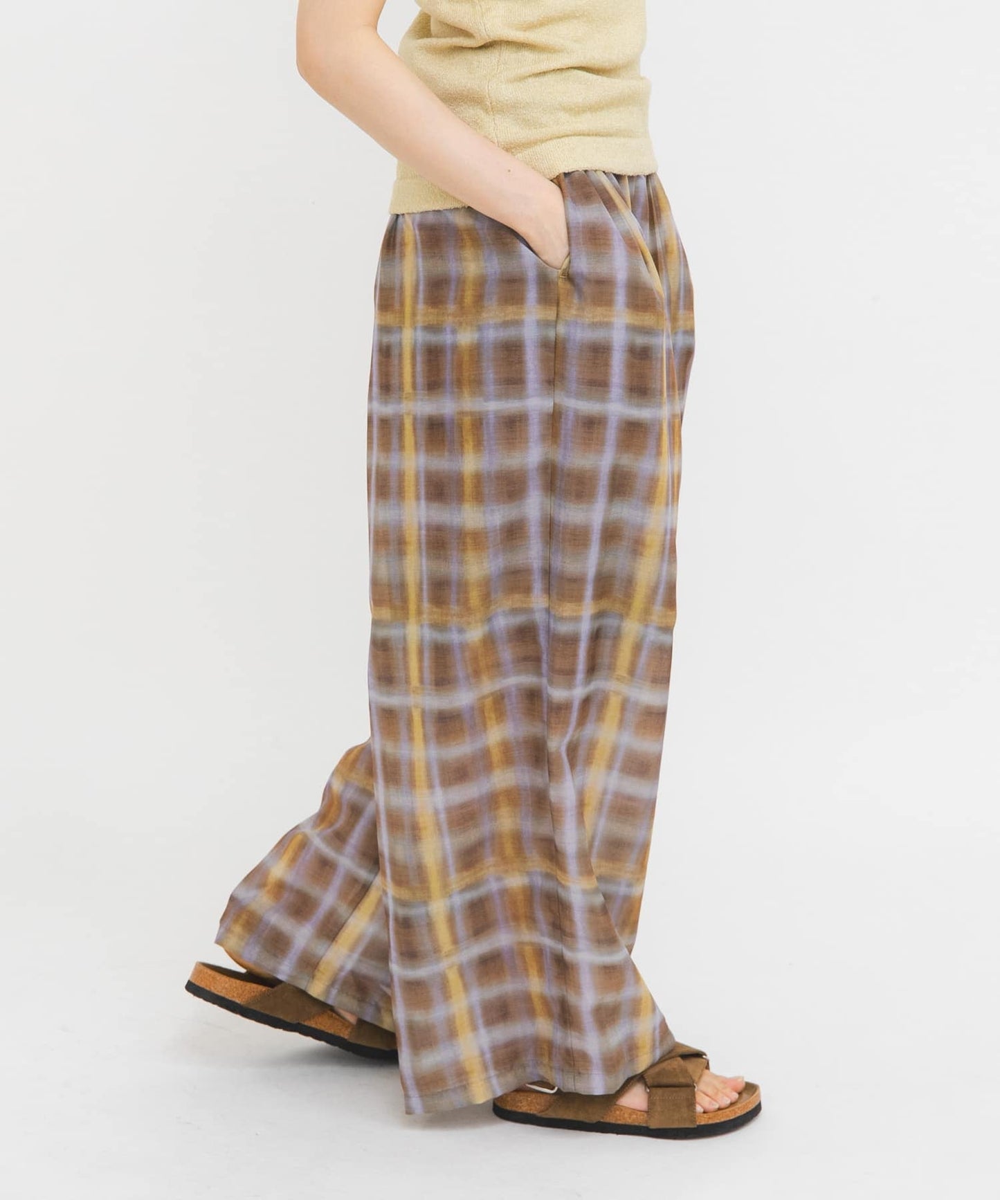 KBF sheer 格紋寬褲 - Image 6