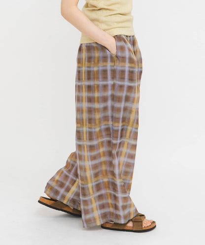 KBF sheer 格紋寬褲 - Image 6