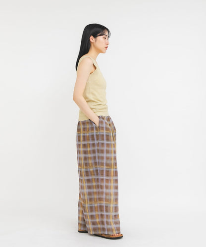 KBF sheer 格紋寬褲 - Image 9