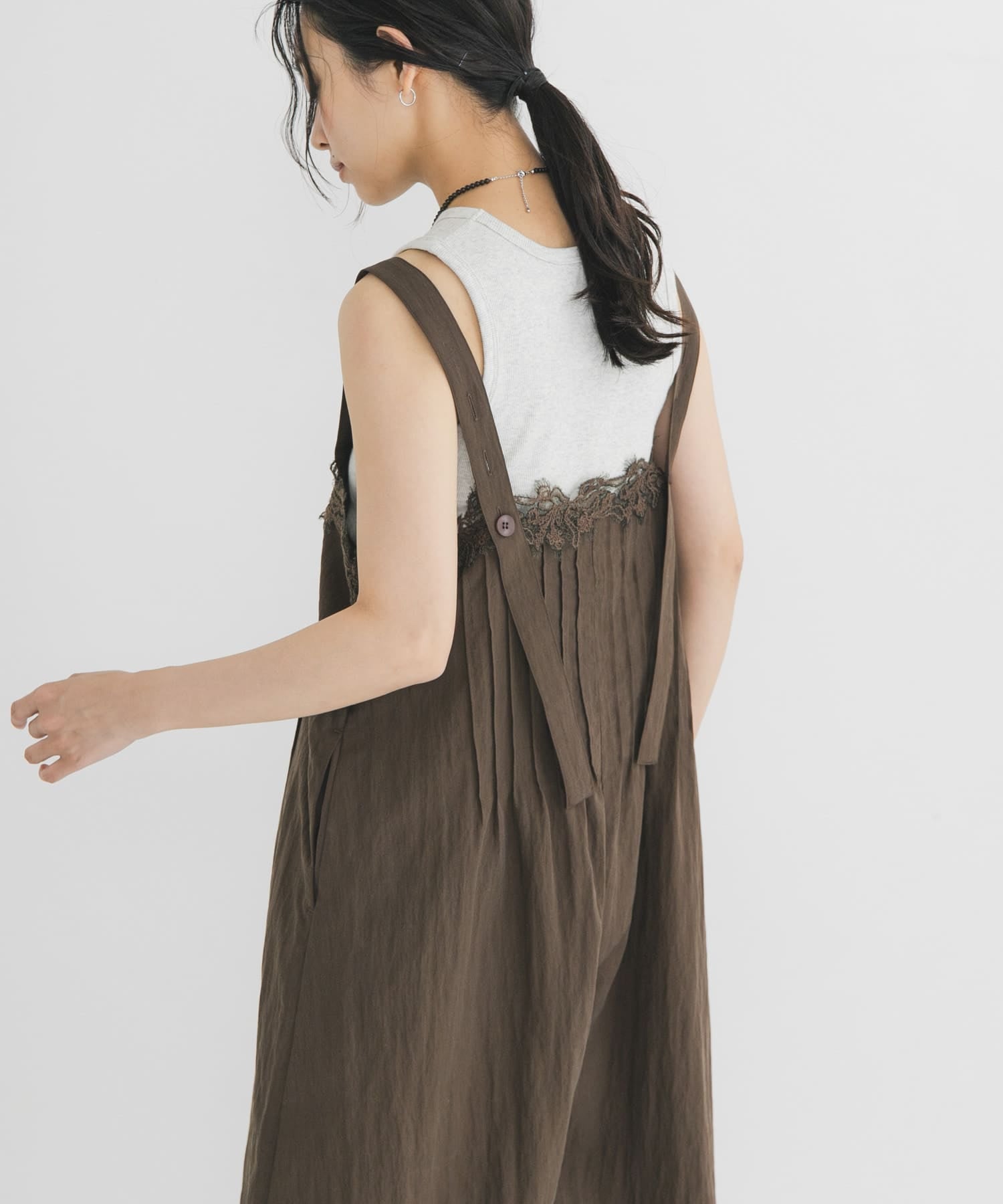 KBF Lace拼接吊帶褲 - Image 4