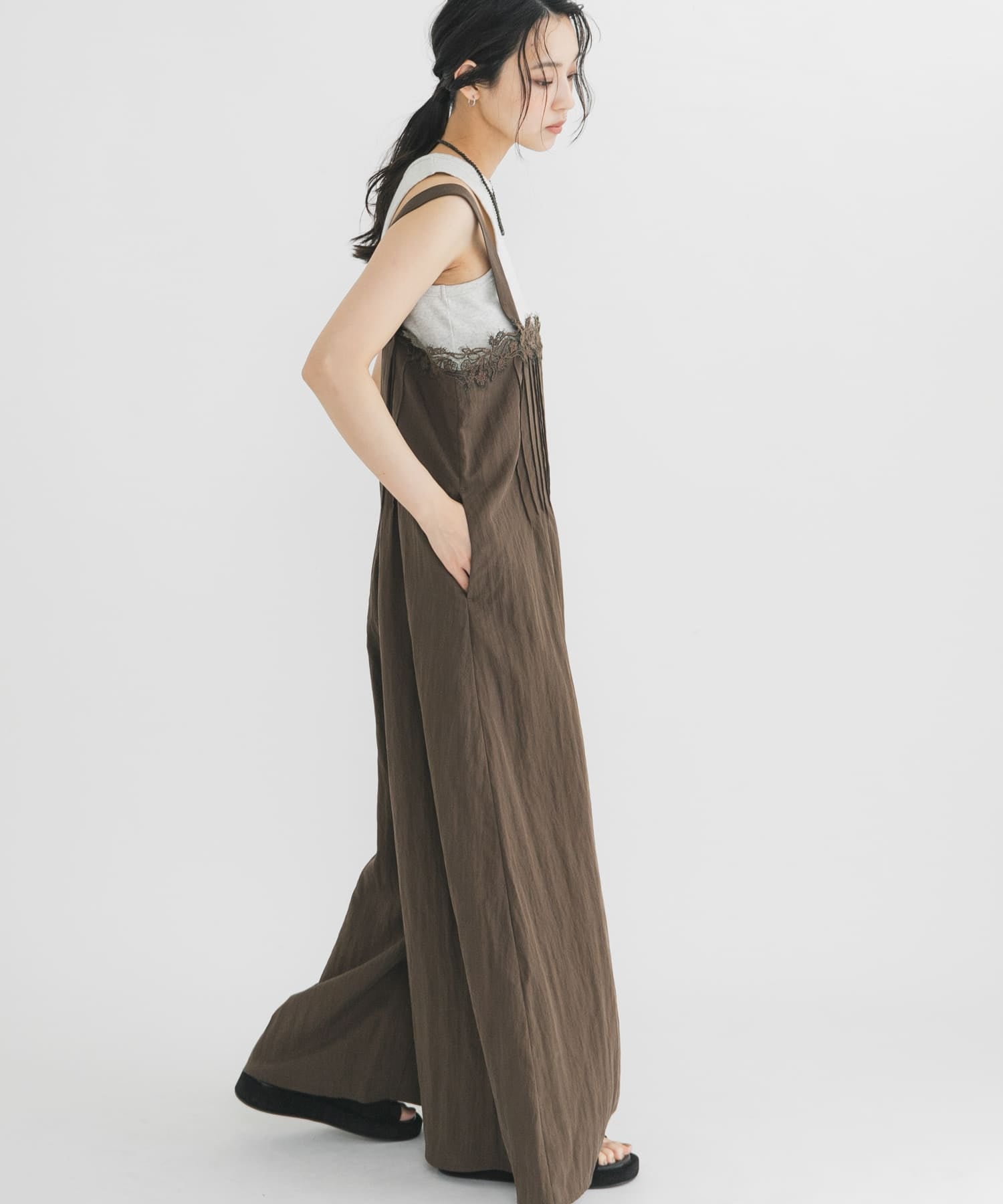 KBF Lace拼接吊帶褲 - Image 6