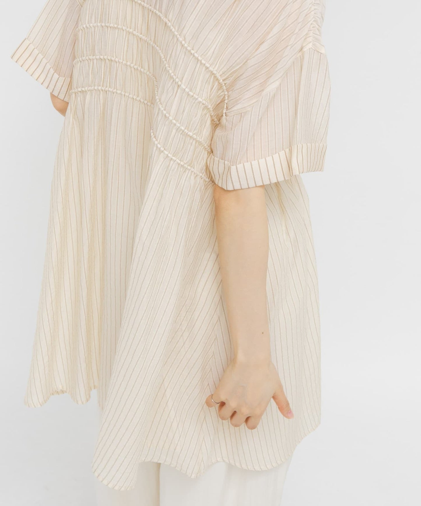 KBF Shirred Sheer Mini Dress - Image 13