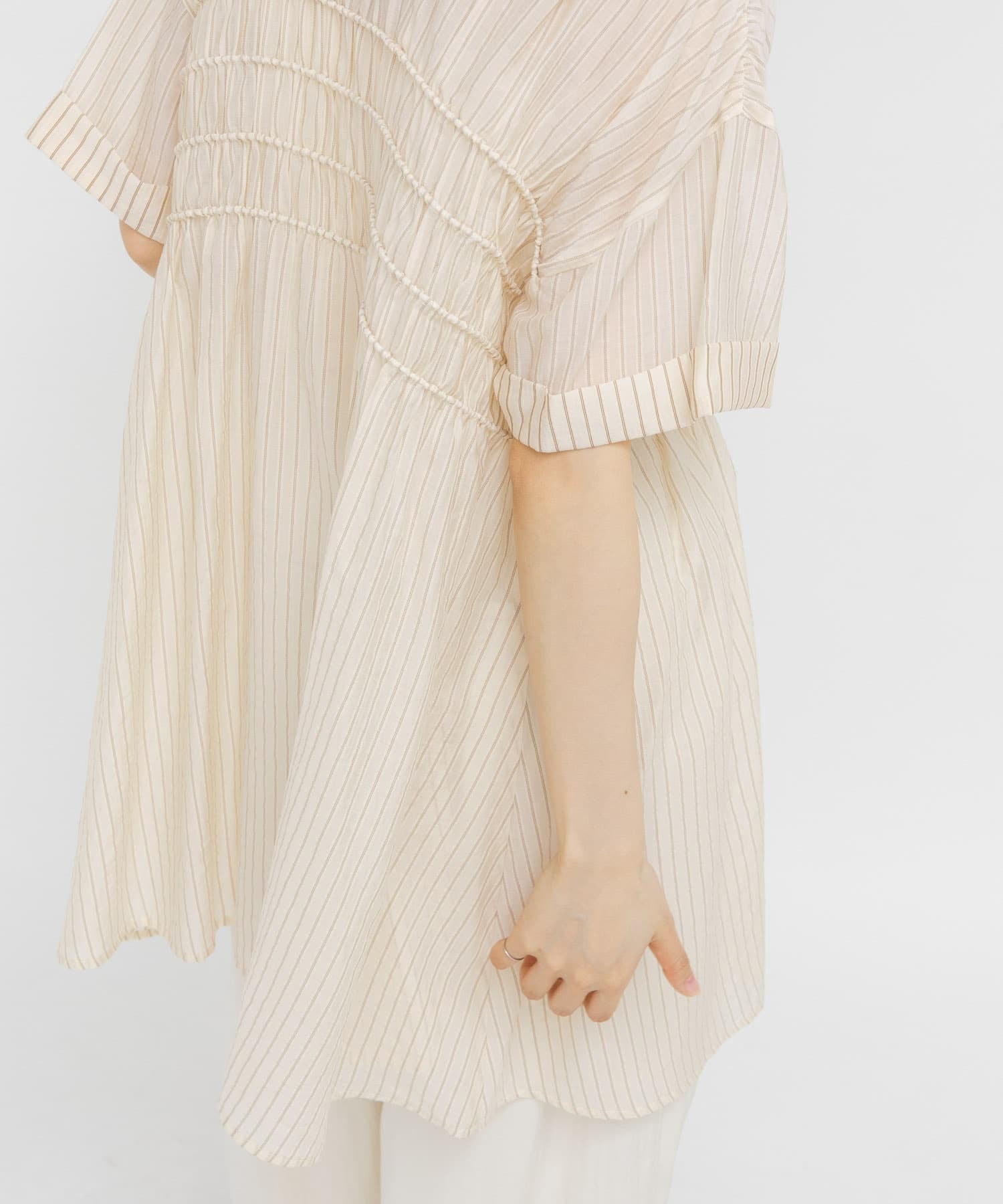 KBF Shirred Sheer Mini Dress - Image 13