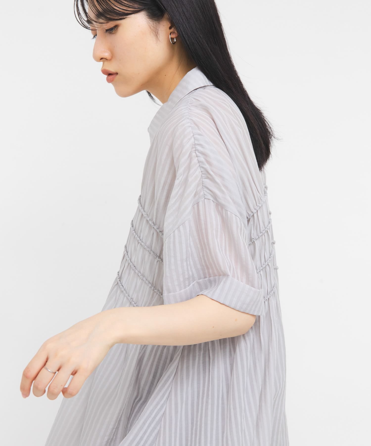 KBF Shirred Sheer Mini Dress - Image 17