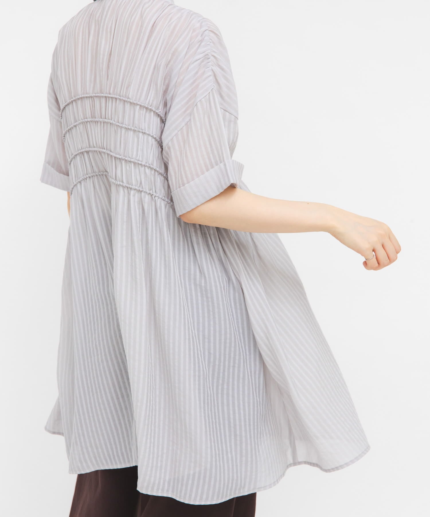 KBF Shirred Sheer Mini Dress - Image 18
