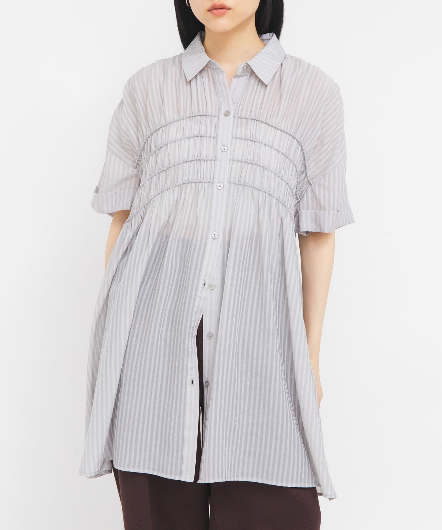 KBF Shirred Sheer Mini Dress - Image 19