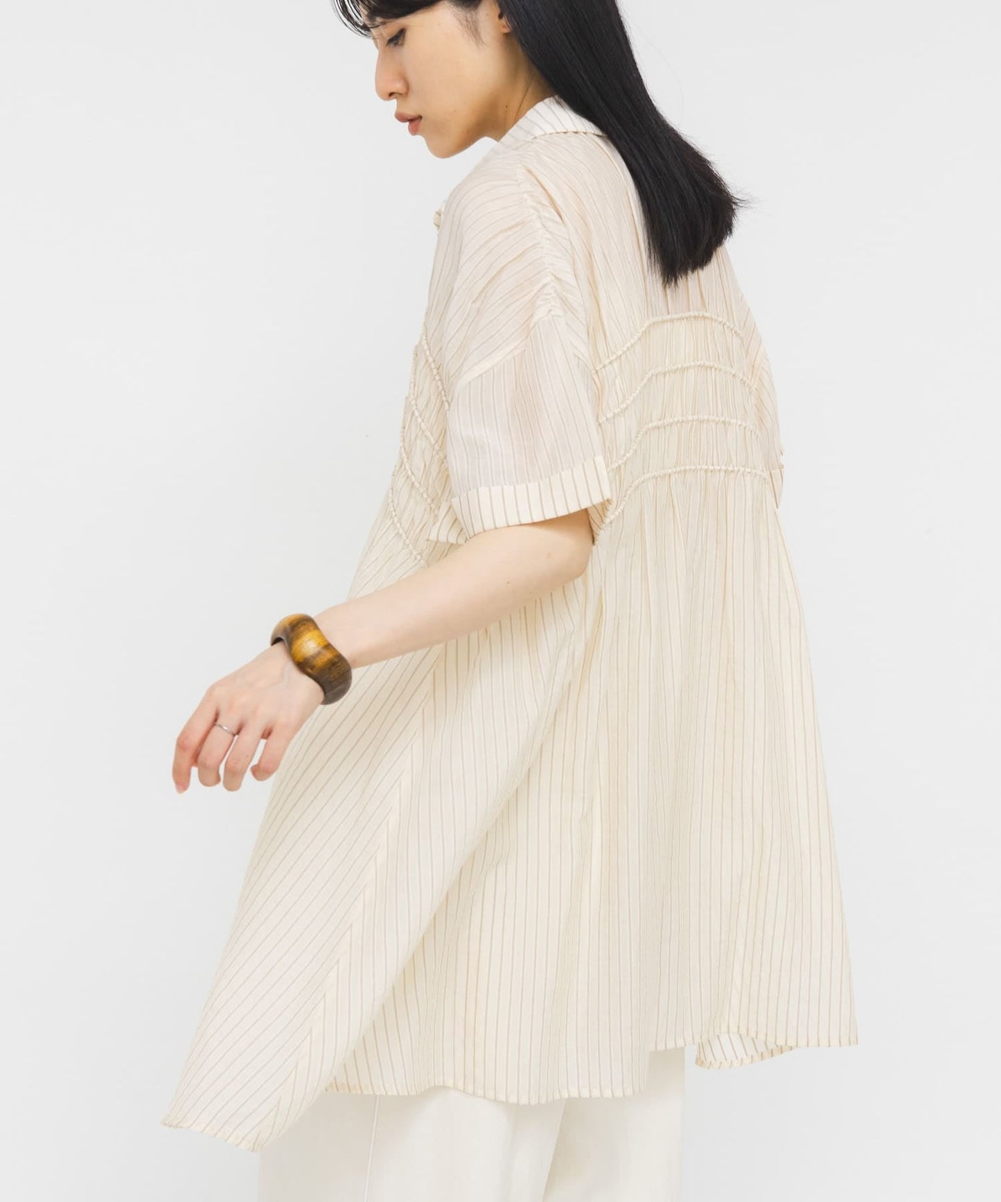KBF Shirred Sheer Mini Dress - Image 2