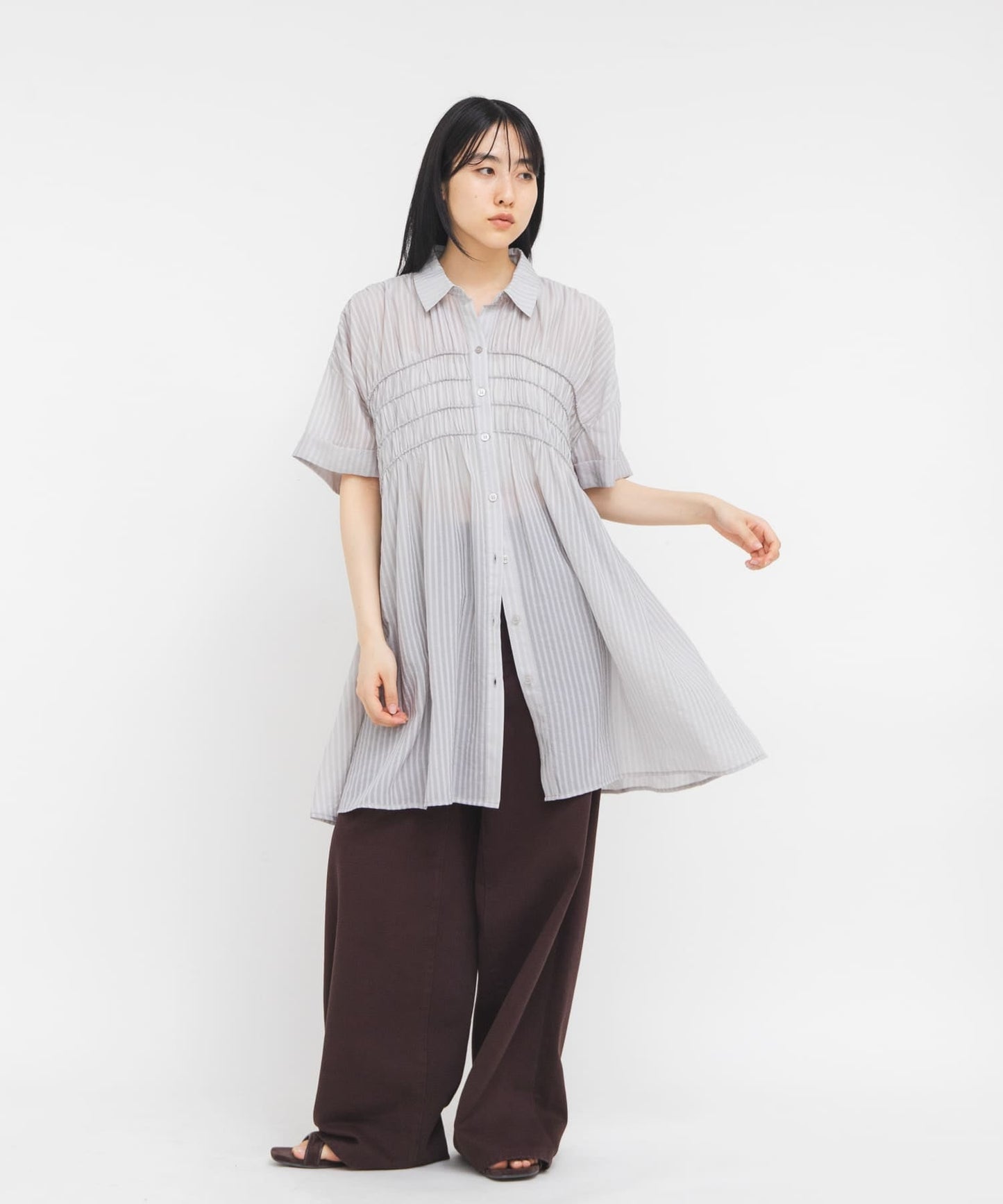 KBF Shirred Sheer Mini Dress - Image 21