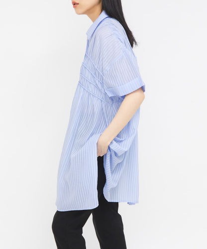 KBF Shirred Sheer Mini Dress - Image 5