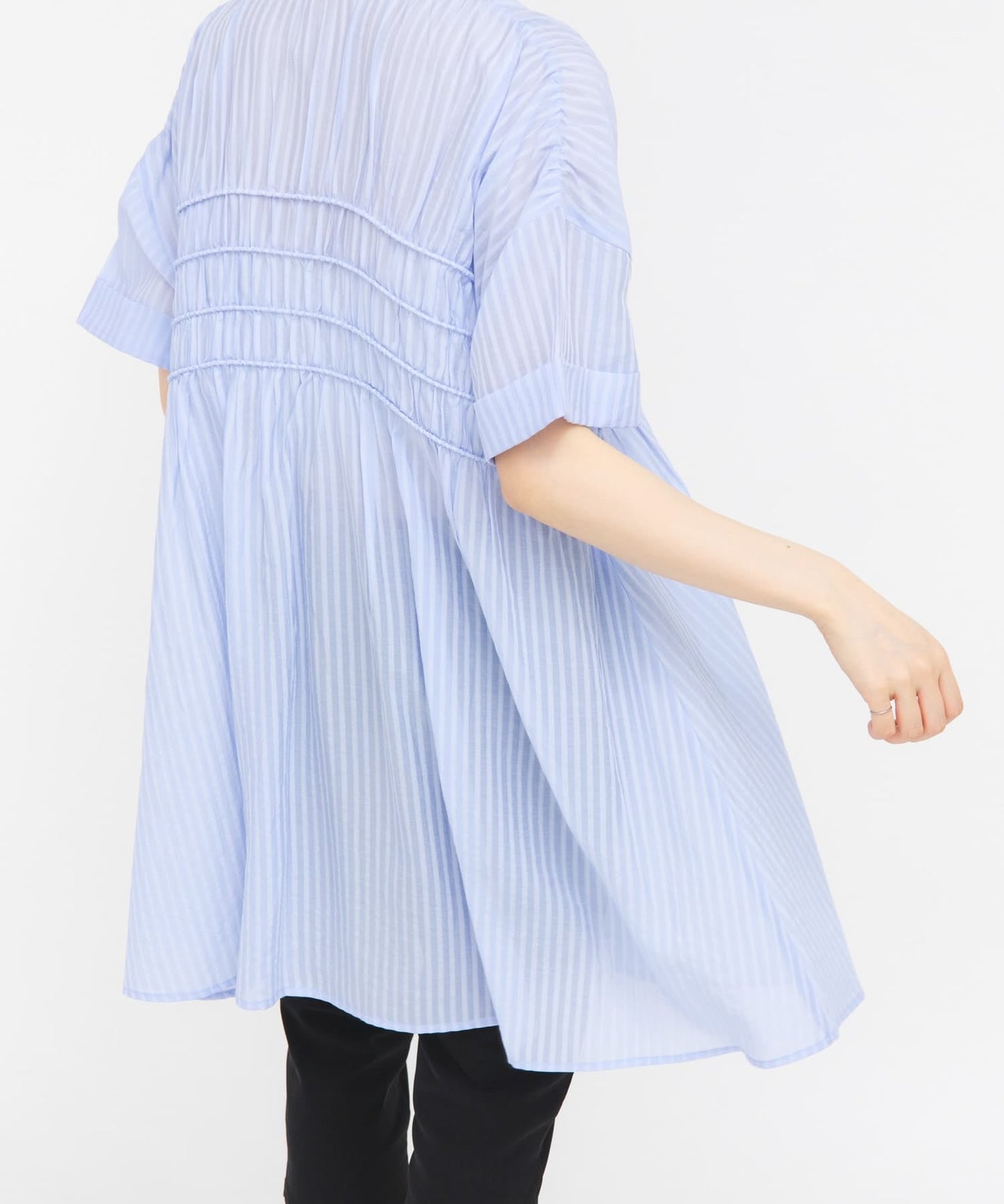 KBF Shirred Sheer Mini Dress - Image 7
