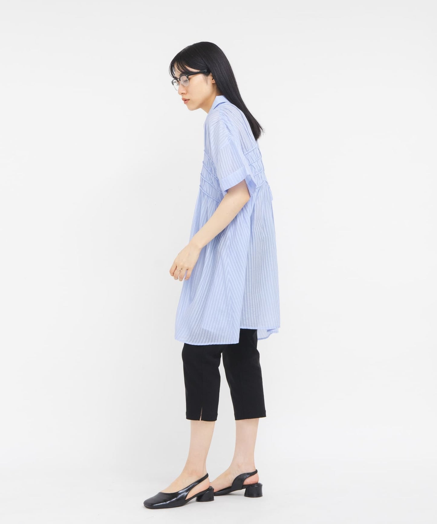 KBF Shirred Sheer Mini Dress - Image 9