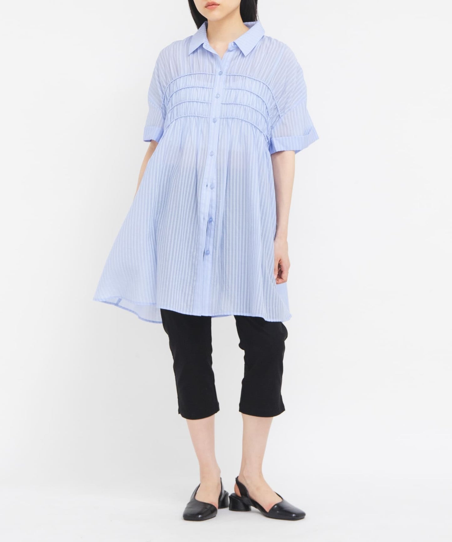 KBF Shirred Sheer Mini Dress - Image 34