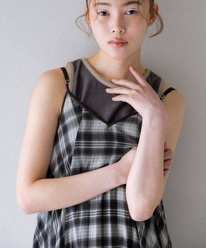 KBF 格紋吊帶連身裙 - Image 4