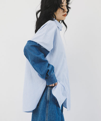 KBF denim sleeve remake shirt