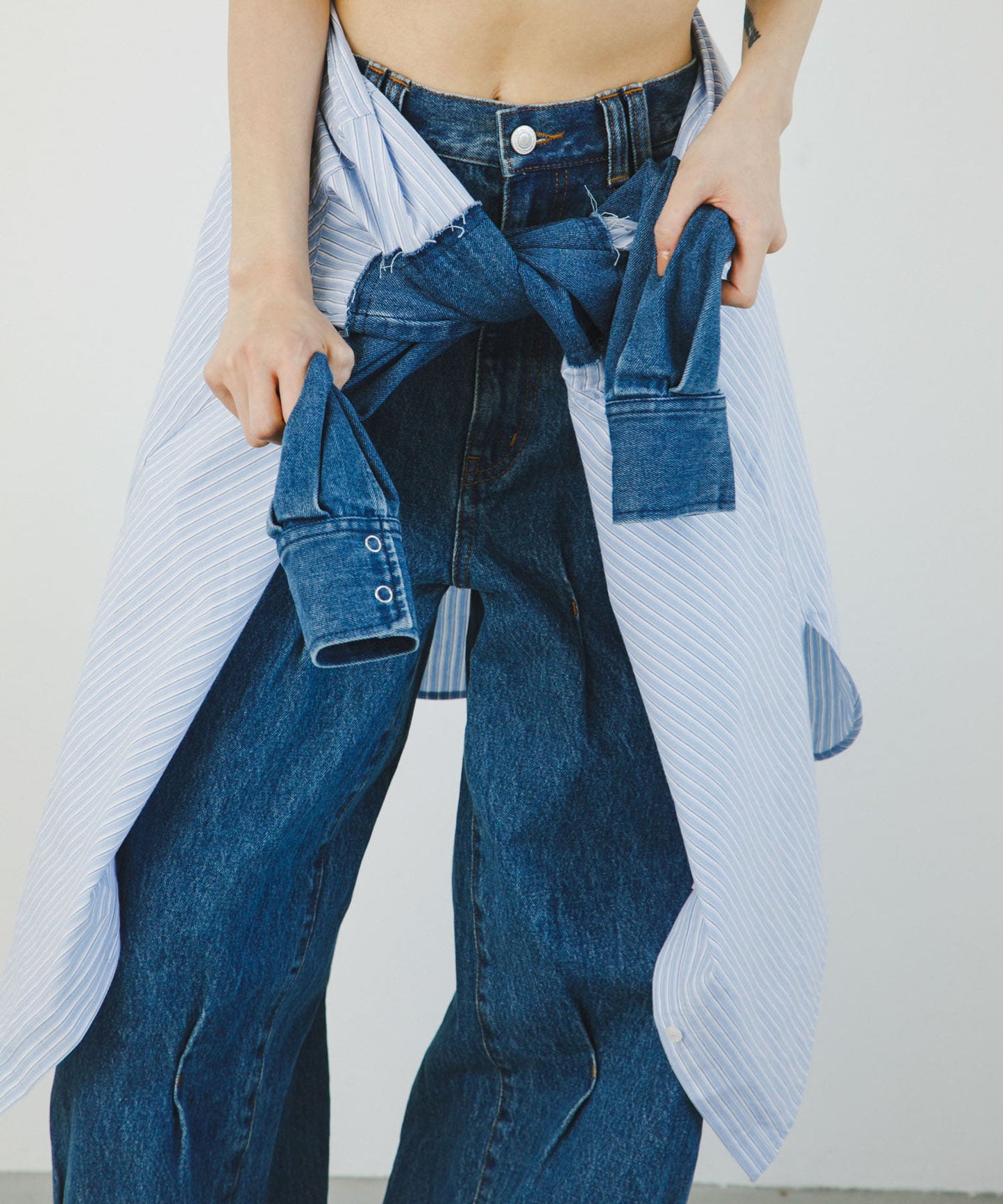 KBF denim sleeve remake shirt