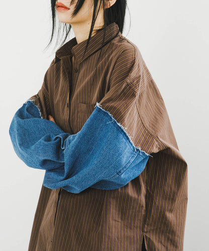 KBF denim sleeve remake shirt