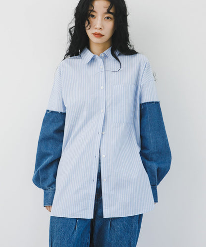 KBF denim sleeve remake shirt