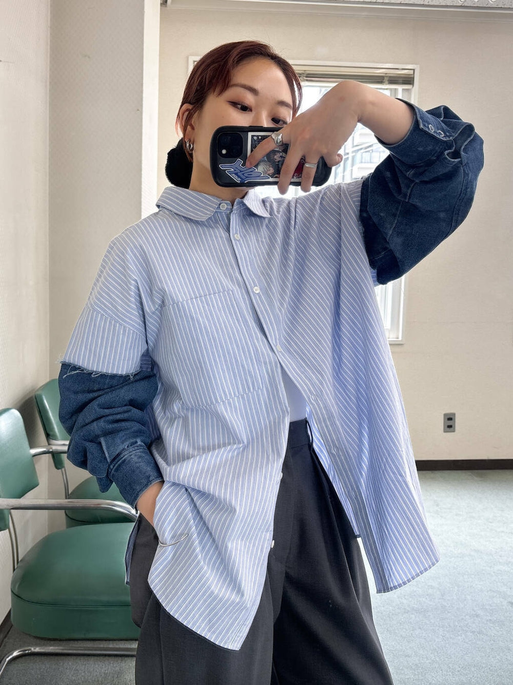 KBF denim sleeve remake shirt