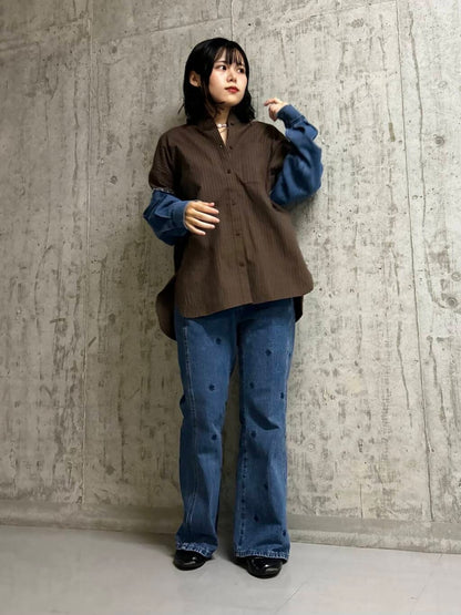 KBF denim sleeve remake shirt