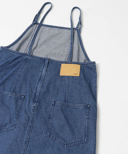 KBF 流蘇牛仔吊帶連身裙