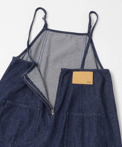 KBF 流蘇牛仔吊帶連身裙