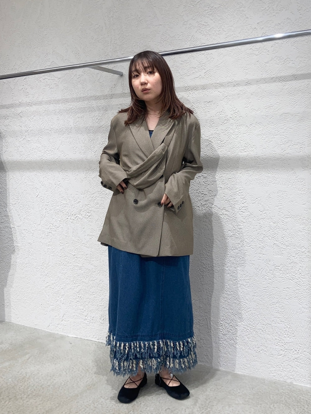 KBF 流蘇牛仔吊帶連身裙