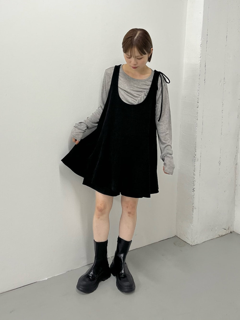 KBF 2WAY low flare mini dress