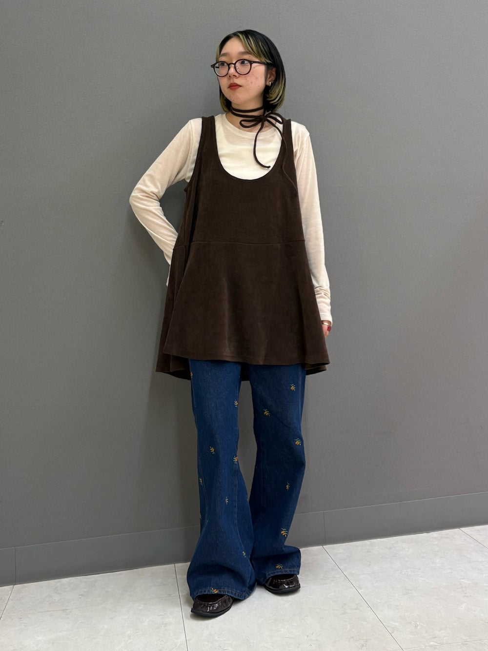 KBF 2WAY low flare mini dress