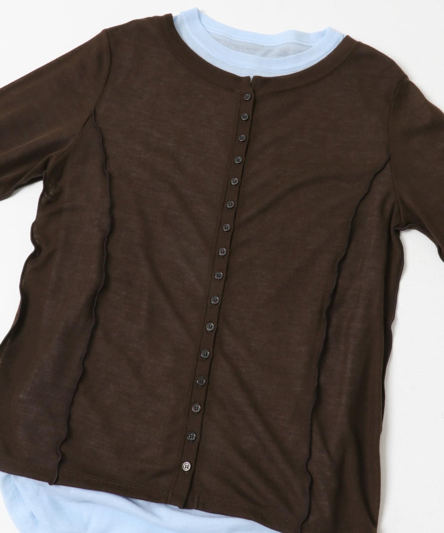 「1 Set 2 件」KBF 配色設計層次上衣