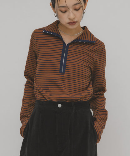 KBF 高領條紋 tops