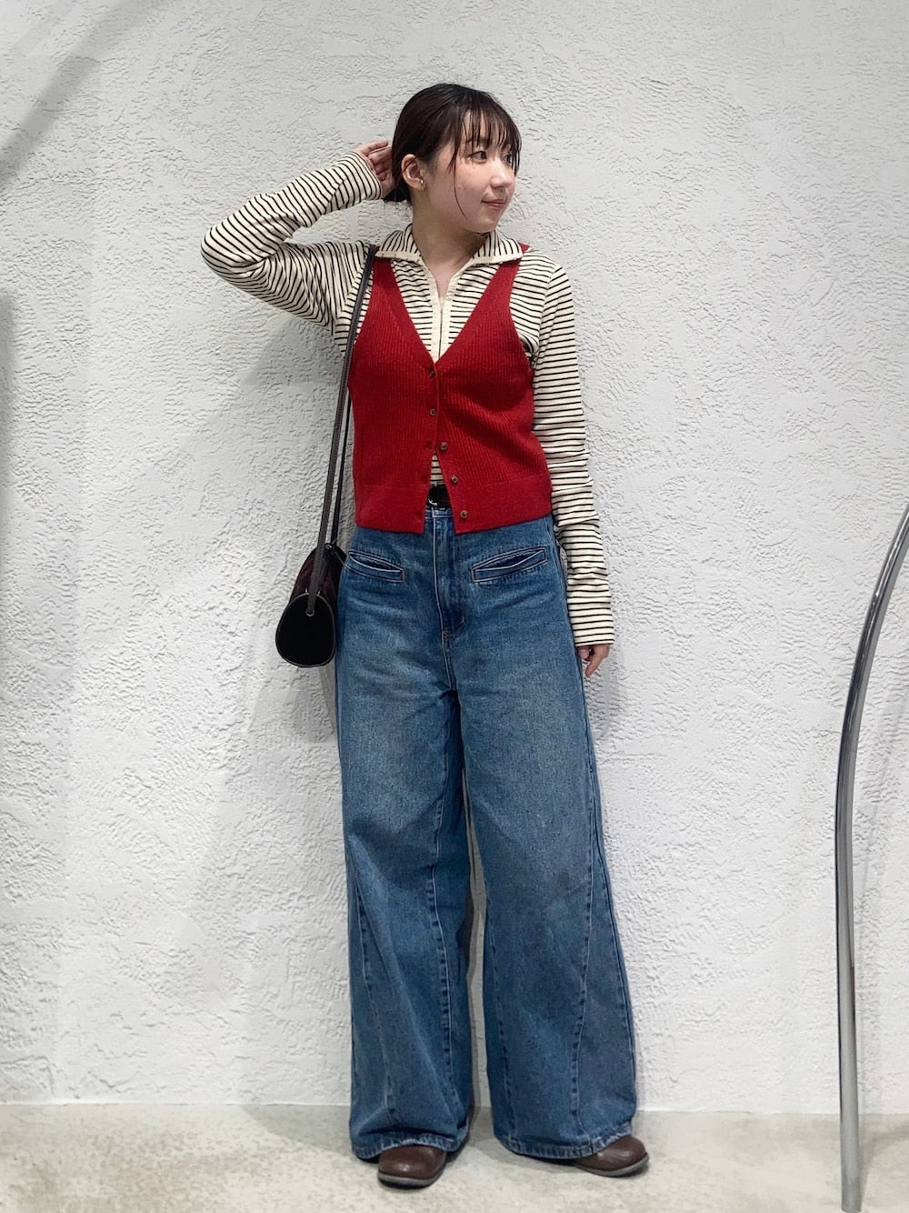 KBF 高領條紋 tops