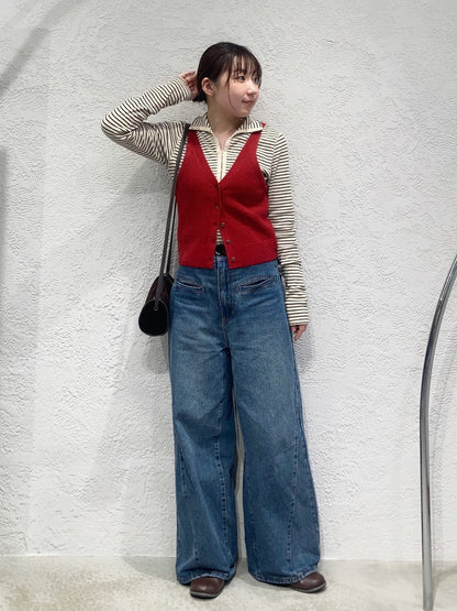 KBF 高領條紋 tops