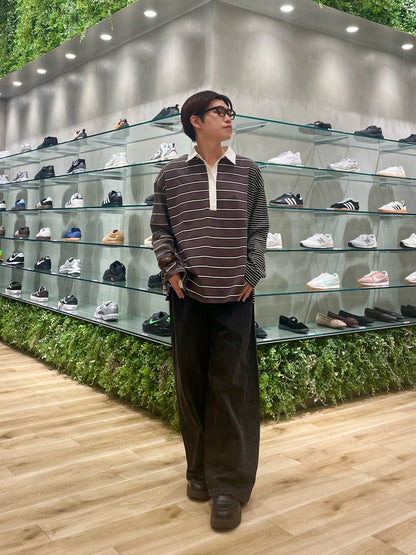 KBF 寬鬆條紋拼接上衣