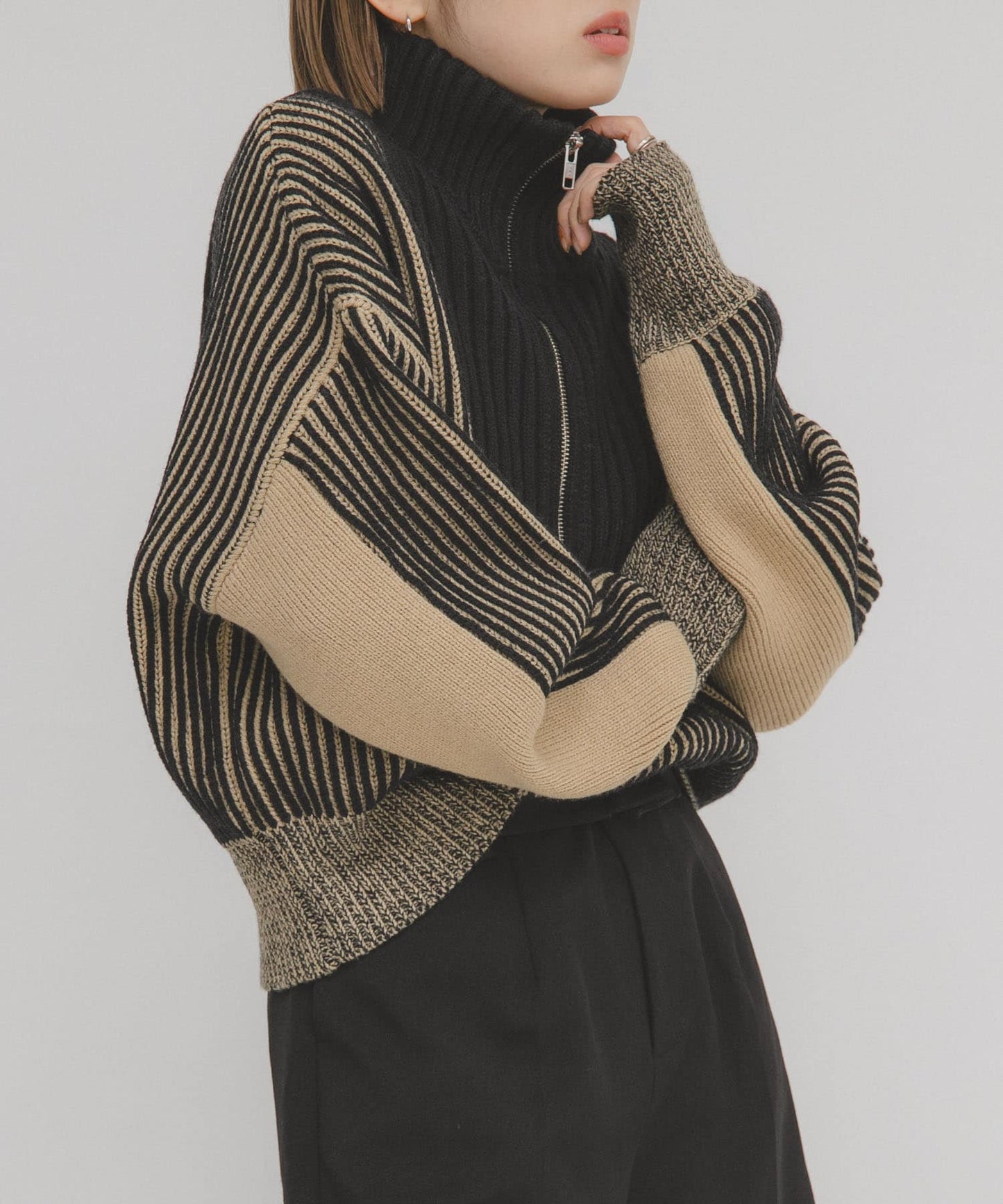 「每年大熱」KBF半拉鍊拼色Knit