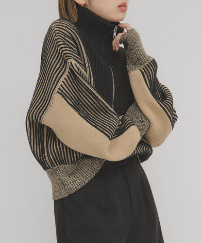 「每年大熱」KBF半拉鍊拼色Knit