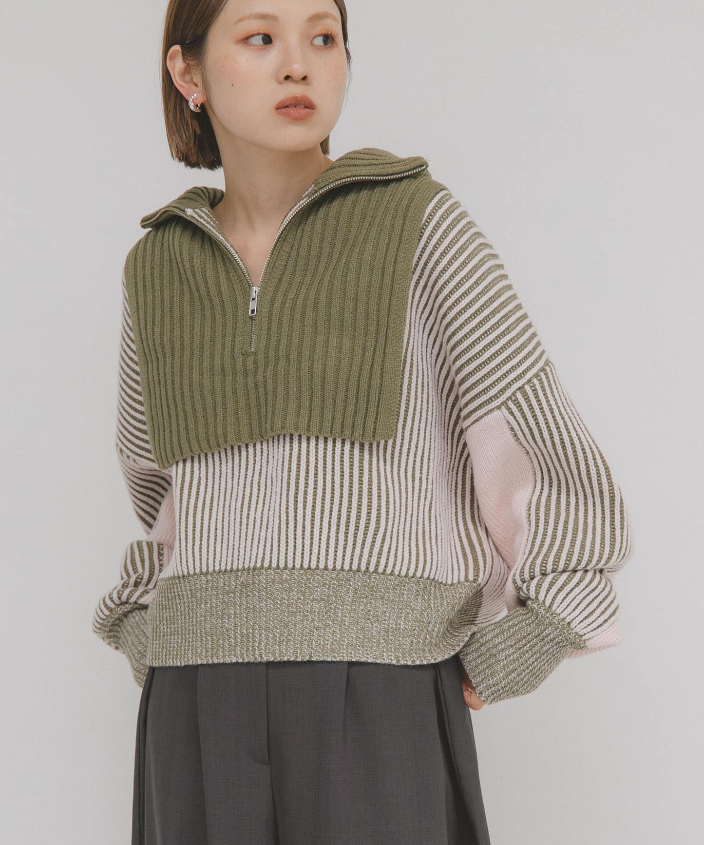 「每年大熱」KBF半拉鍊拼色Knit