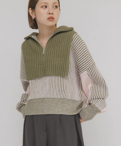 「每年大熱」KBF半拉鍊拼色Knit