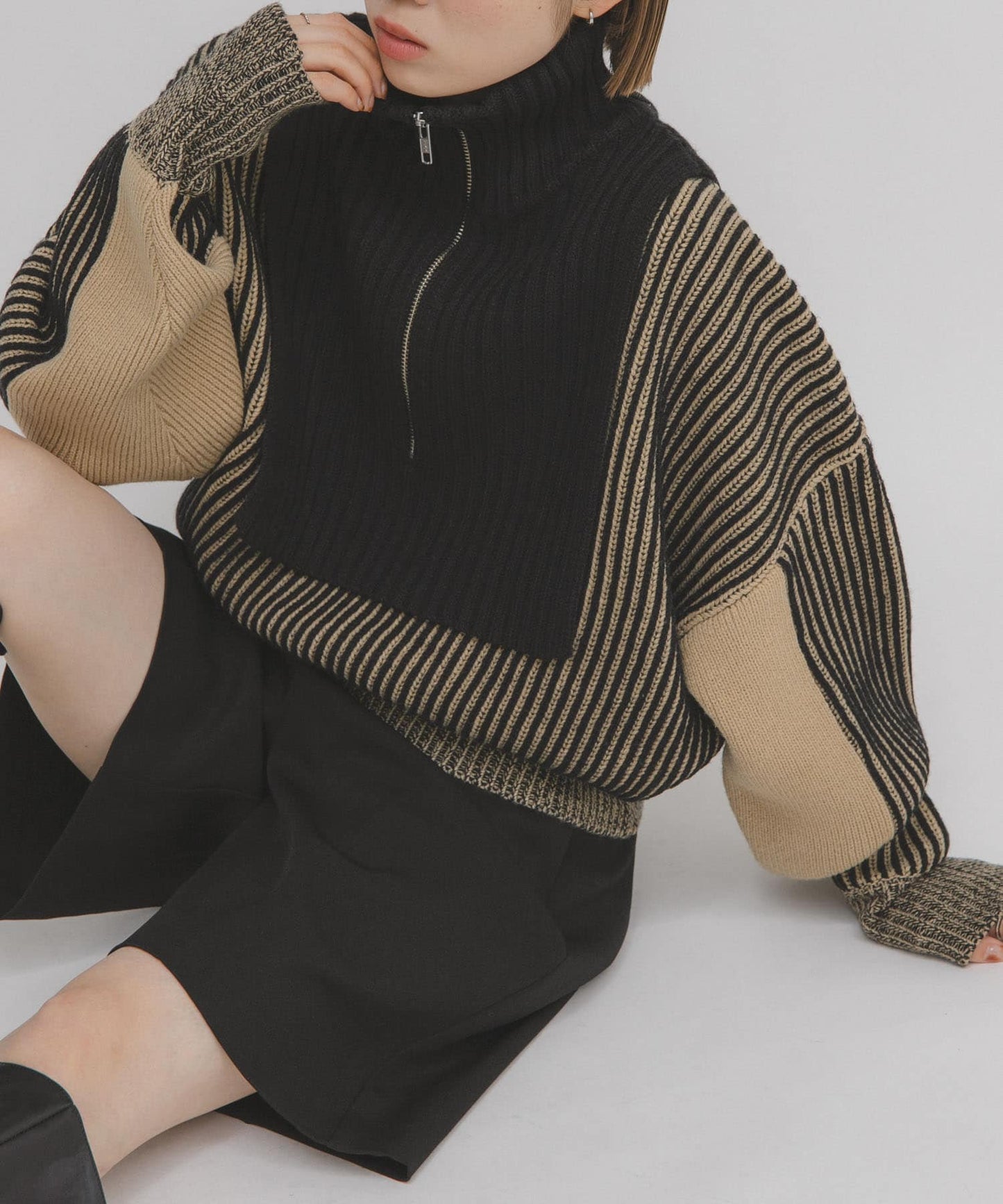 「每年大熱」KBF半拉鍊拼色Knit