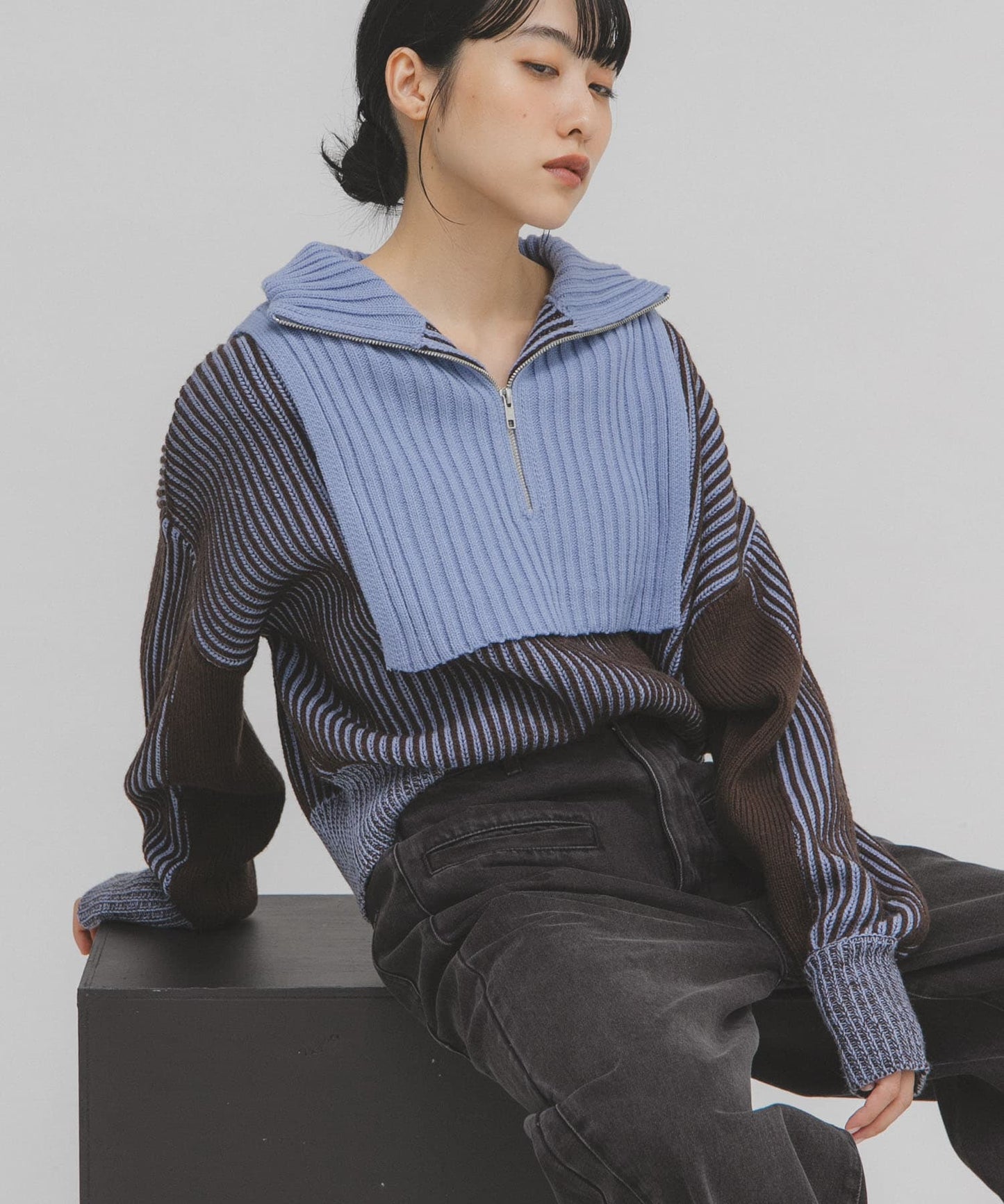 「每年大熱」KBF半拉鍊拼色Knit