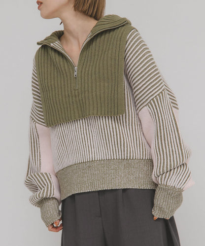 「每年大熱」KBF半拉鍊拼色Knit