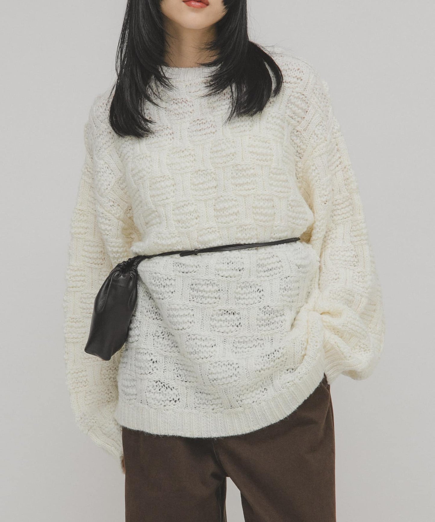 KBF grid pattern knit