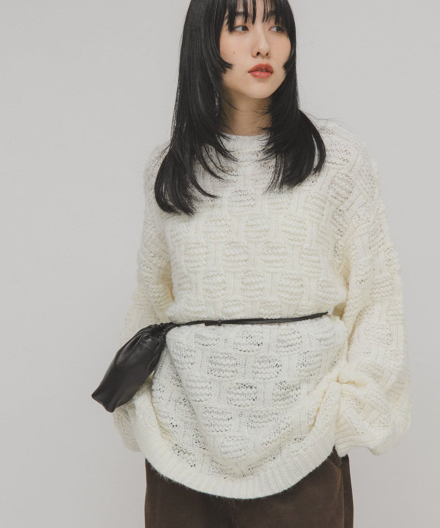 KBF grid pattern knit