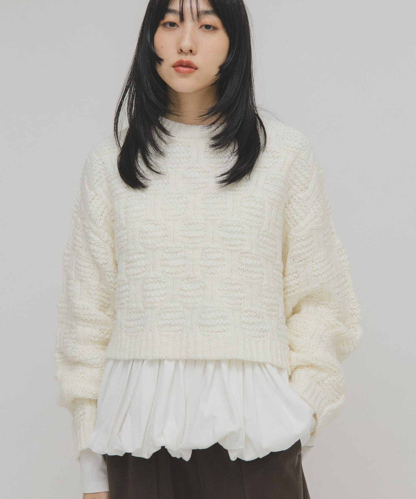 KBF grid pattern knit